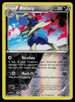 Pokemon Card Steam Siege Bisharp 64/114 Rare Reverse Holo - Image 1