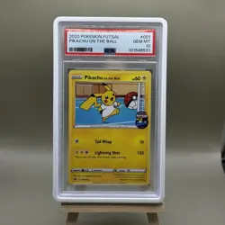 2020 Pokemon Futsal Promos Pikachu on the Ball #001/005 PSA 10 GEM MINT - Image 1