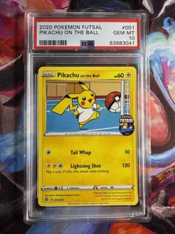 PSA 10 Gem Mint Pokemon Pikachu on the Ball 001/005 Pokemon Futsal Promo 2020 - Image 1