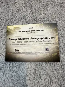 2025 Topps Stadium Club Baseball Vladimir Guerrero Sr Savage Sluggers Auto SS-VG - Image 2
