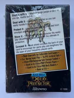 Sealed Vintage 1996 Ultra Pro Black Shield Deck Protector 100 Sleeves - Image 2