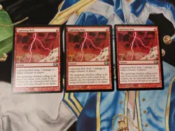 Lightning Bolt MTG Core Set 2010 M10 Red Common Instant Slightly Played x3 - Image 1