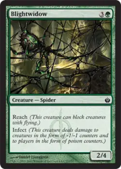 MTG Blightwidow - Foil, Mirrodin Besieged, Heavily Played, English - Image 1