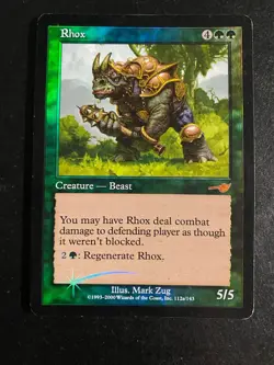 MTG - MP - Rhox - Foil - 2000 Starter Deck - Image 1