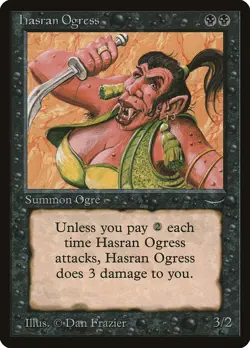 MTG Magic the Gathering Hasran Ogress (27/92) Arabian Nights LP - Image 1