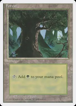 MTG Magic the Gathering Forest (378/379) Fourth Edition HP - Image 1