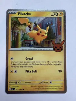 Pokemon TCG Halloween Trick Or Trade 2024 Pikachu #18/91 Cosmos Common - Image 1
