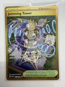 Pokemon Jamming Tower Trainer Stadium Gold Holo Hyper Rare Sv10 243/182 - Image 1