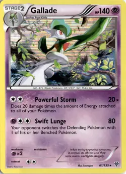 Gallade 61/135 Plasma Storm Pokemon Card TCG - Image 1