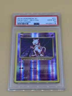 PSA 10 GEM MINT 2016 Pokemon XY Mewtwo Reverse Foil Holo #51 Evolutions LOW POP - Image 1