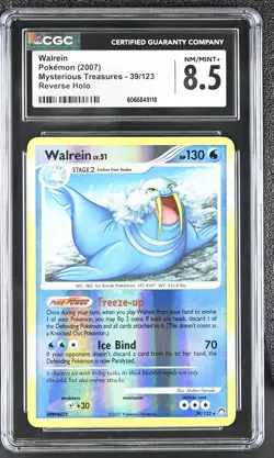 CGC 8.5 Walrein 2007 Mysterious Treasures 39/123 Reverse Holo Pokemon Card - Image 1