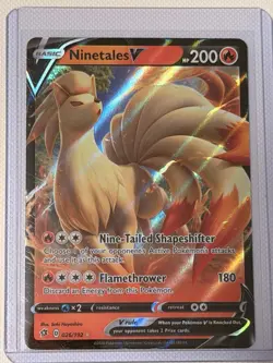 Ninetales V 026/192 Rebel Clash Full Art Ultra Rare Pokemon Card Near Mint - Image 1