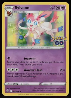 Sylveon Holo Rare Pokemon GO 035/078 NM - Image 1