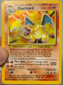 Charizard - Pokemon TCG Base Set Unlimited Charizard 4/102 Vintage MP/HP- - Image 1
