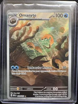 Pokemon Omanyte 180/165 Scarlet & Violet 151 Illustration Rare Holo - Image 1