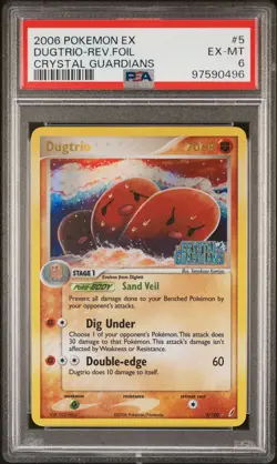 2006 POKEMON EX CRYSTAL GUARDIANS #5 DUGTRIO REVERSE HOLO PSA 6 LOW POP! - Image 1