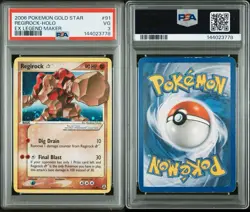 Pokemon Regirock Star Gold Star Holo EX Legend Maker 91/92 PSA 3 2006 - Image 3