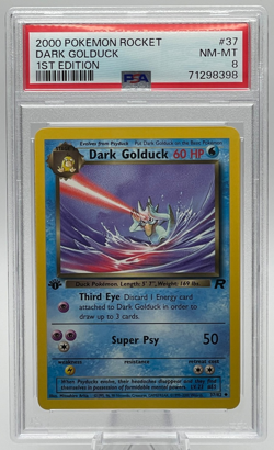 2000 POKEMON ROCKET #37 DARK GOLDUCK 1ST EDITION PSA 8 NM-MT - Image 1