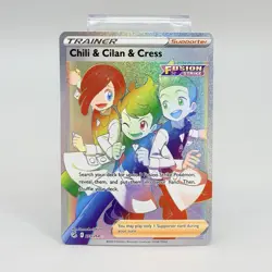 Pokemon Chili & Cilan & Cress 273/264 Fusion Strike Full Art Secret Rainbow NM - Image 1