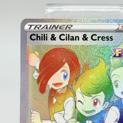 Pokemon Chili & Cilan & Cress 273/264 Fusion Strike Full Art Secret Rainbow NM - Image 2
