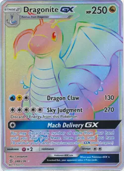 Dragonite GX - 248/236 - Secret Rare PL/MP, English Pokemon Unified Minds - Image 1