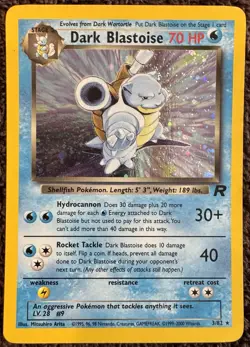 Pokemon Dark Blastoise Team Rocket Holo Rare English 2000 70HP Stage 2 - Image 1