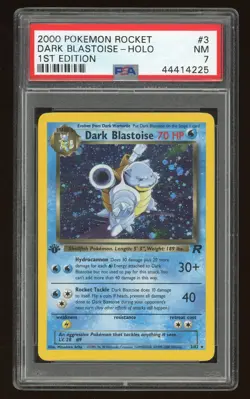 2000 Pokemon Team Rocket Dark Blastoise Holo 1st Edition #3 PSA 7 NM - Image 1
