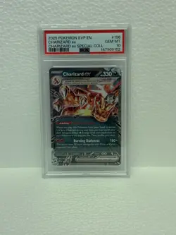 2025 POKEMON SVP EN-SV BLACK STAR PROMO #196 CHARIZARD EX PSA 10 - Image 1