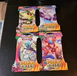 Pokemon XY Roaring Skies Sleeved Booster Pack Art Set Sealed Lot 4 Packs - Image 1