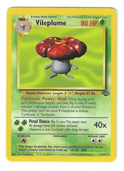 Vileplume 31/64 - Jungle - Regular - Unlimited - Pokemon TCG - WoTC - 1999 - MP - Image 1