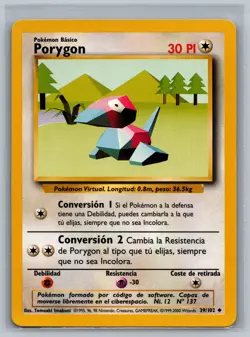 Pokemon TCG SPANISH Porygon #39/102 READ CCG Base Set - Image 1