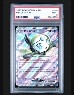 2025 POKEMON BLK EN-BLACK BOLT #044 MELOETTA EX PSA 9 - Image 1