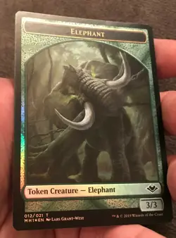 x1 Elephant Token FOIL MTG Modern Horizons Magic M/NM English - Image 1