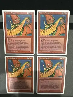 Shivan Dragon X4 4th Edition Mtg Lot Medium Play - Image 1