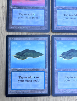 Vintage Magic The Gathering Beta Basic Land Island Blue Lot of 6 Mark Poole A B - Image 3