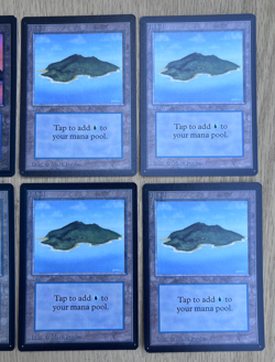 Vintage Magic The Gathering Beta Basic Land Island Blue Lot of 6 Mark Poole A B - Image 4