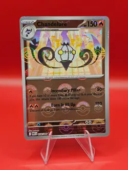 2025 Pokemon Chandelure Pokeball Reverse Holo 018/086 White Flare NM - Image 1