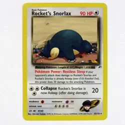 Pokemon Gym Heroes Rocket's Snorlax Rare Unlimited Card #33/132 ☆Near-Mint☆ - Image 1