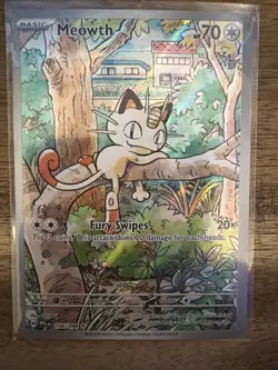 Meowth IR Phantasmal Flames Pokemon Card 106/094 Illustration Rare NM Full Art - Image 1