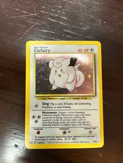 Pokemon TCG Clefairy Base Set Unlimited Holo Card 005/102 1999 - Image 1