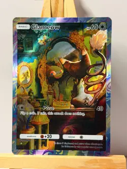Glameow Pocket TCG Card FANMADE Full Alt Art Illustration Holo - Image 1