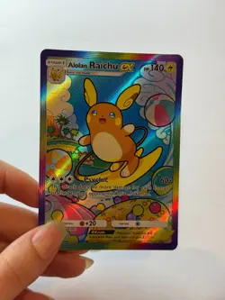 Alolan Raichu Pocket TCG Card FANMADE Full Alt Art Illustration Holo - Image 2