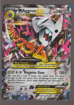 M Aggron EX 94/160 XY Primal Clash Mega 2015 Ultra Rare Pokemon Card NM - Image 1