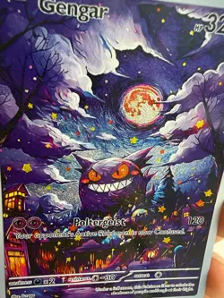 Gengar Pokemon TCG Custom Starry Night Gogh Full Alt Art Illustration Holo Card - Image 4