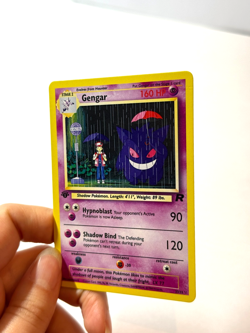 Gengar Pokemon Custom Ghibli Bus Stop Anime Full Art Rain Umbrella FANMADE Card - Image 2