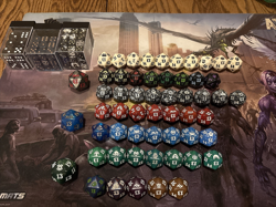 MTG spindown D20 dice lot of 56/3D6 containers. Various sets, years, and colors! - Image 1