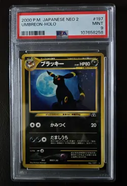 2000 Pokemon Japanese #197 Umbreon Holo Rare PSA 9 Neo 2 Discovery MINT - Image 1