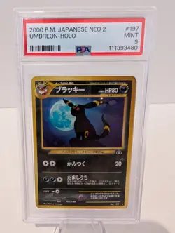 2000 Pokemon Japanese Neo 2 #197 Umbreon-Holo PSA 9 MINT - Image 1