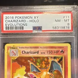 Pokemon Charizard Holo Rare Evolutions 11/108 PSA 8 2016 Flame 150 HP - Image 4