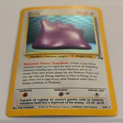 Pokemon Ditto Fossil Holo Rare 3/62 Unlimited 50 HP Basic 1999 English - Image 2